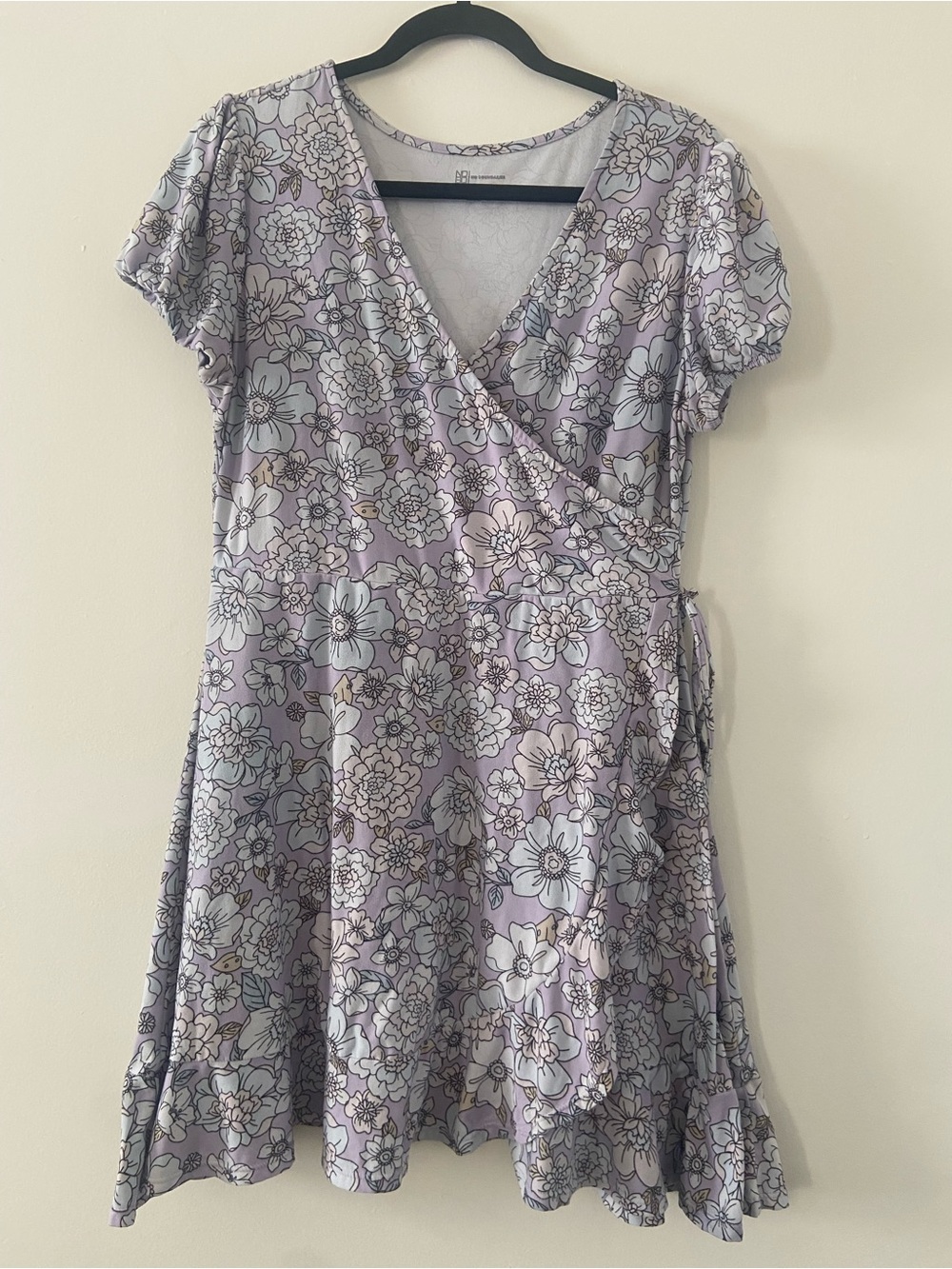 No Boundaries Lavender Floral Wrap Dress